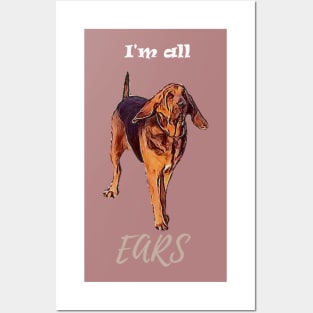 Bloodhound dog I'm all ears T shirt Posters and Art